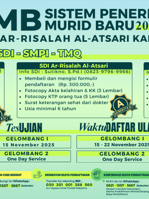 Informasi SPMB 2026-2027 Ma'had Ar-Risalah Al-Atsari Karawang